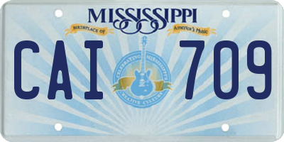 MS license plate CAI709