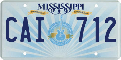 MS license plate CAI712