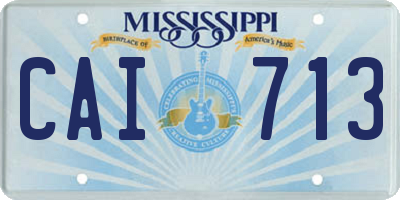 MS license plate CAI713