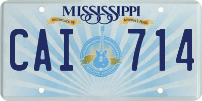 MS license plate CAI714