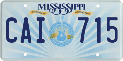 MS license plate CAI715