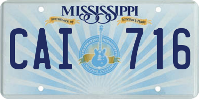 MS license plate CAI716