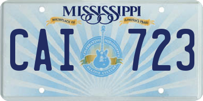 MS license plate CAI723
