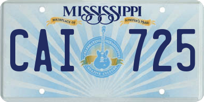 MS license plate CAI725