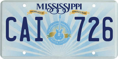 MS license plate CAI726