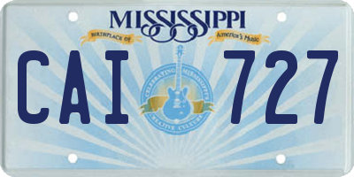 MS license plate CAI727
