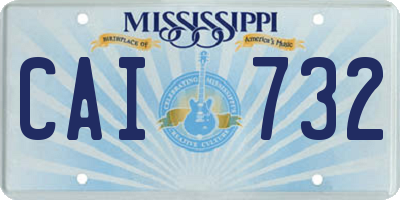 MS license plate CAI732