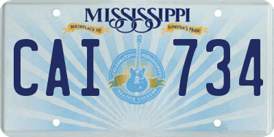 MS license plate CAI734