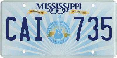 MS license plate CAI735