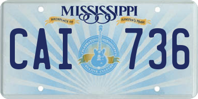 MS license plate CAI736