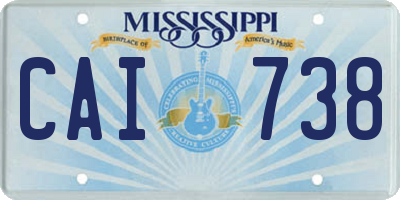 MS license plate CAI738