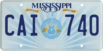 MS license plate CAI740