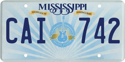 MS license plate CAI742