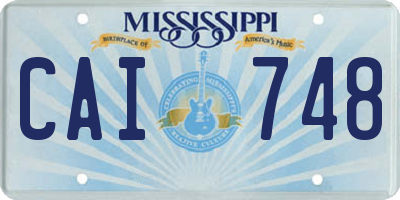 MS license plate CAI748