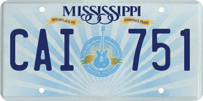 MS license plate CAI751