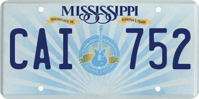 MS license plate CAI752