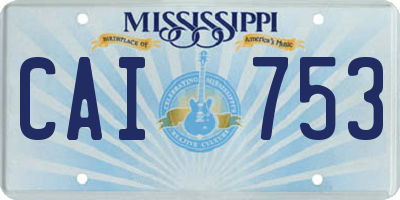 MS license plate CAI753