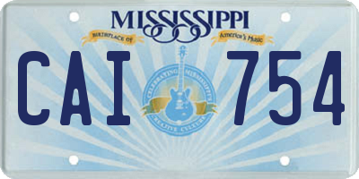 MS license plate CAI754