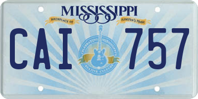 MS license plate CAI757