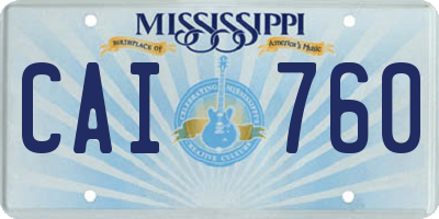 MS license plate CAI760