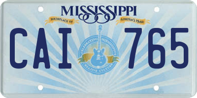 MS license plate CAI765