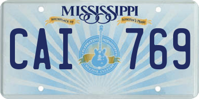 MS license plate CAI769