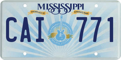 MS license plate CAI771