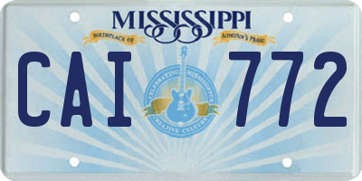 MS license plate CAI772