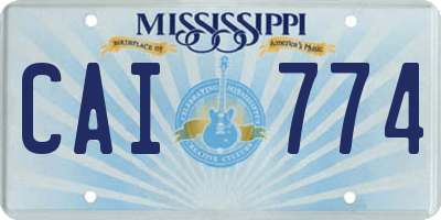 MS license plate CAI774