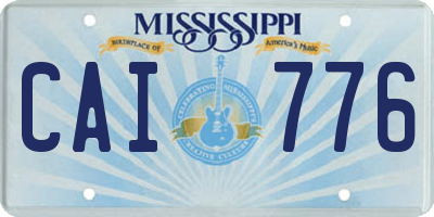 MS license plate CAI776