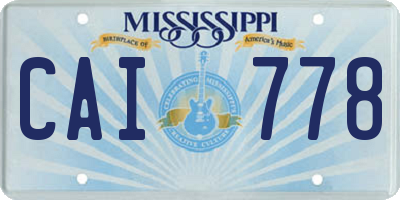 MS license plate CAI778