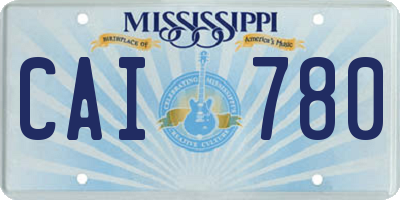 MS license plate CAI780