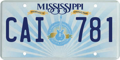 MS license plate CAI781