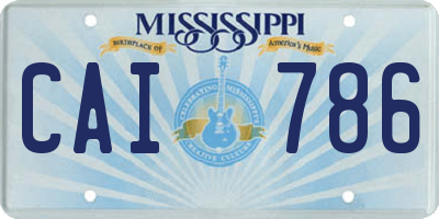MS license plate CAI786