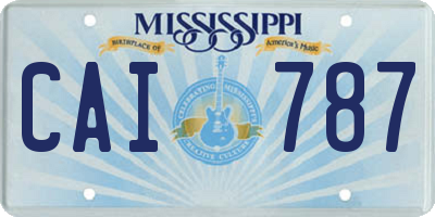 MS license plate CAI787