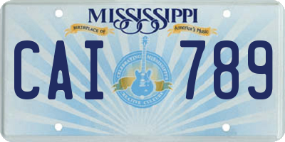 MS license plate CAI789