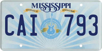 MS license plate CAI793