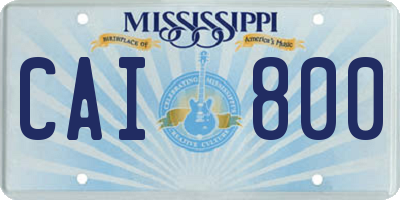 MS license plate CAI800