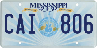 MS license plate CAI806