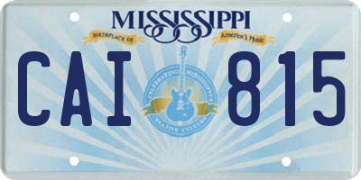 MS license plate CAI815