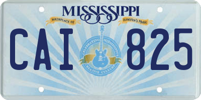 MS license plate CAI825