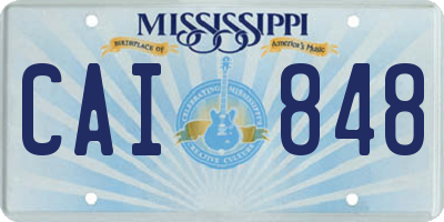 MS license plate CAI848