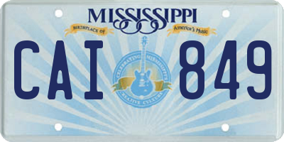 MS license plate CAI849