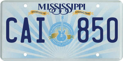 MS license plate CAI850