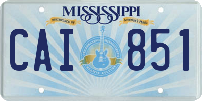 MS license plate CAI851