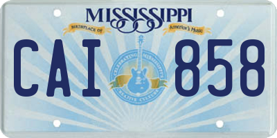 MS license plate CAI858