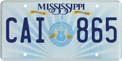 MS license plate CAI865