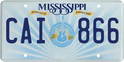 MS license plate CAI866