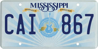 MS license plate CAI867