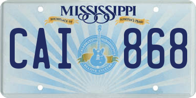 MS license plate CAI868